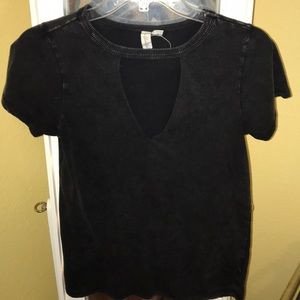 Dark grey cut out t-shirt